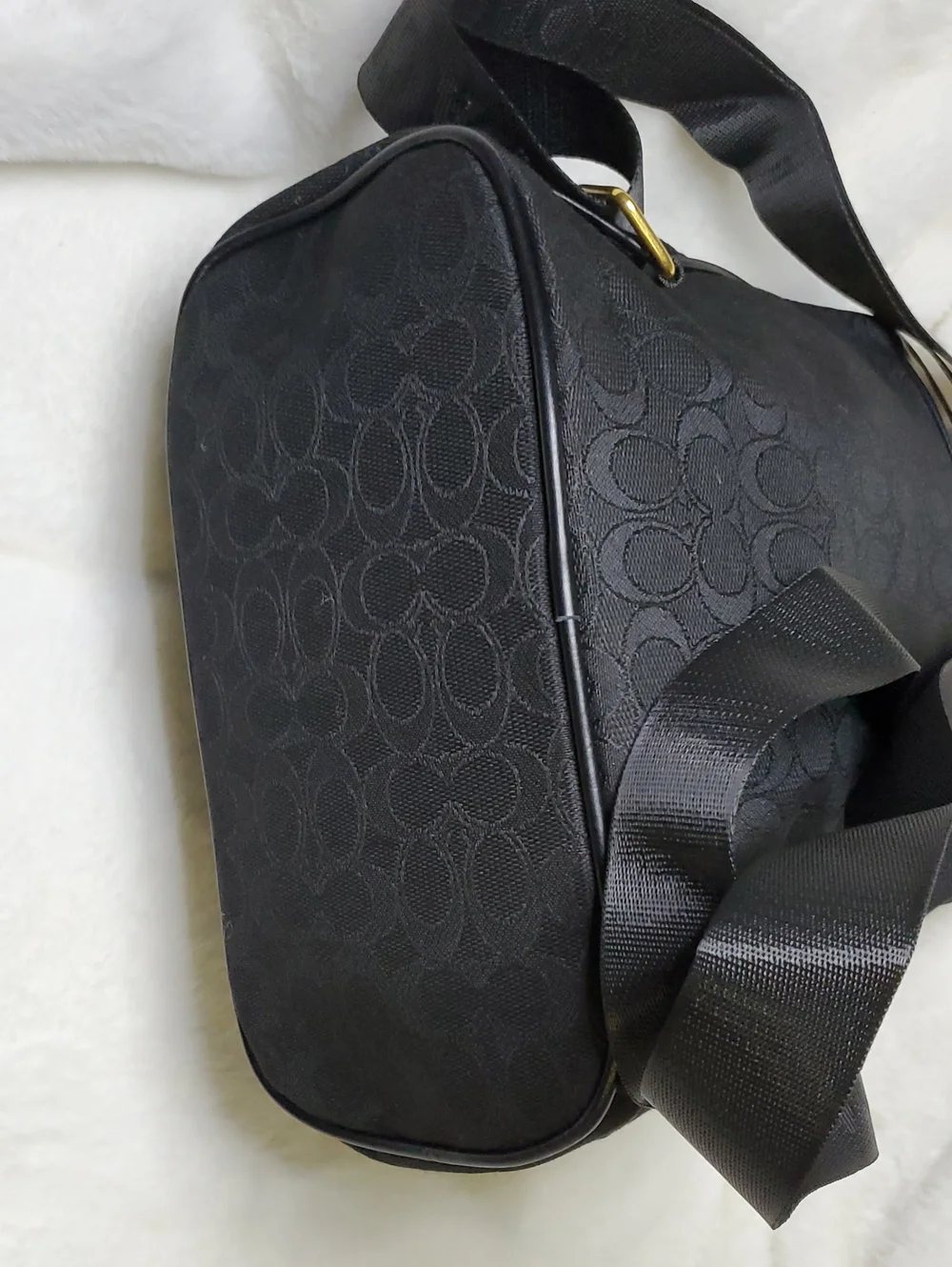 Coach Black Signature Mini Backpack with Gold Hardware